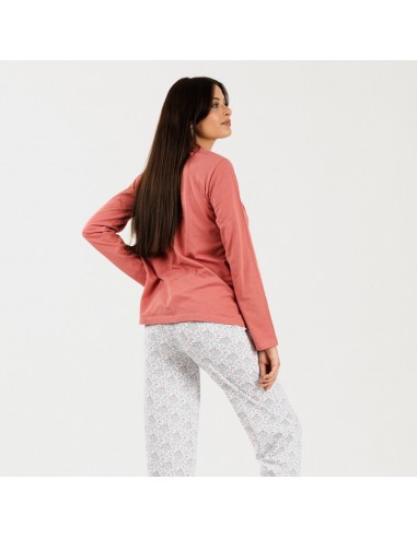 Pijama algodão Lorena marsala