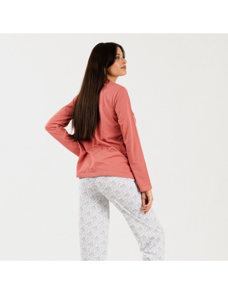 Pijama algodão Lorena marsala