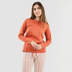 Pijama algodão Raya Alejandra cor telha