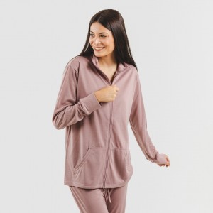 Conjunto desportivo de casaco mulher malva