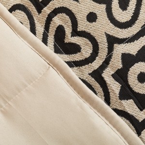Colcha jacquard chenilla Capri bege preto - 120GR 2