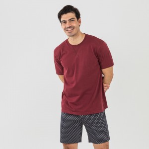 Pijama homem curto Boom bordeaux 2