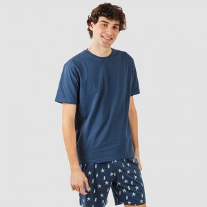Pijama homem curto Aaron azul marinho