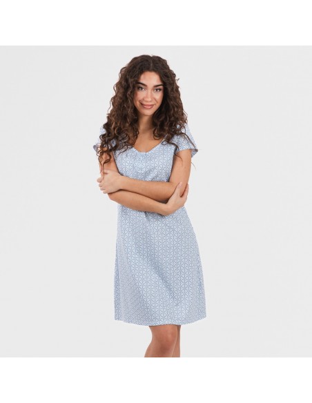 Vestido algodão Timon azul celeste