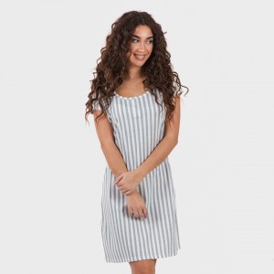Vestido algodão Raya Anne verde azulado 2