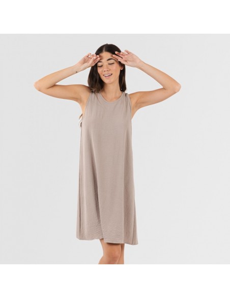 Vestido curto alças bambula liso