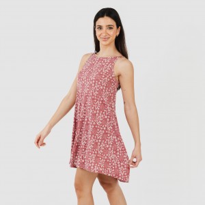 Vestido curto alças crepe Piluca malva rosa 2