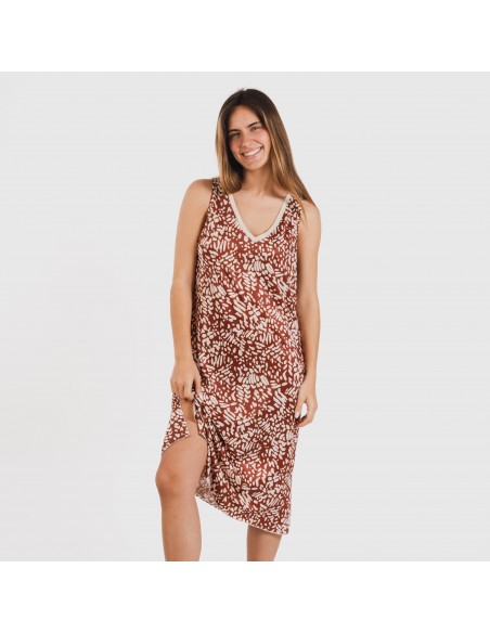 Vestido midi alças soft Miquela castanho