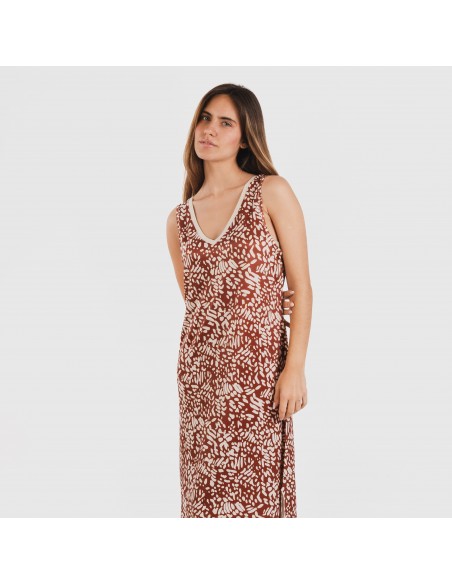 Vestido midi alças soft Miquela castanho