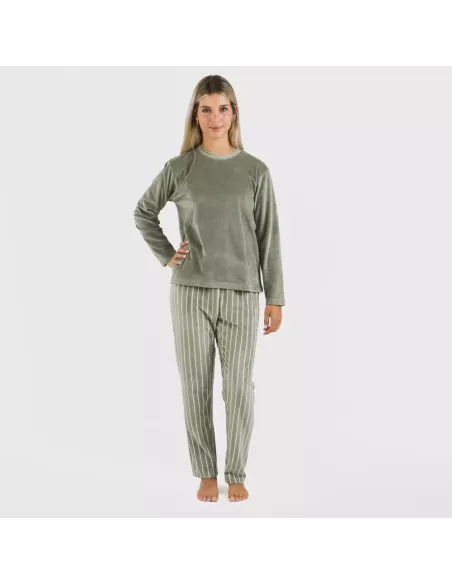 Pijama veludo Raya Astria verde caça