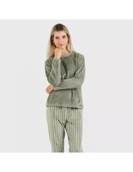 Pijama veludo Raya Astria verde caça