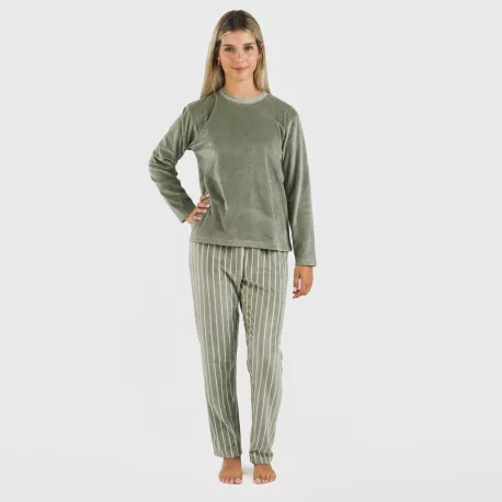 Pijama veludo Raya Astria verde caça