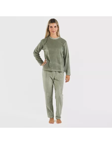 Pijama veludo Raya Astria verde caça