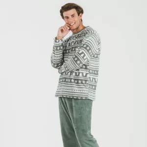 Pijama coral homem Teseo verde caça 2