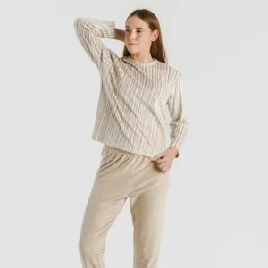 Pijama veludo Raya Oli bege