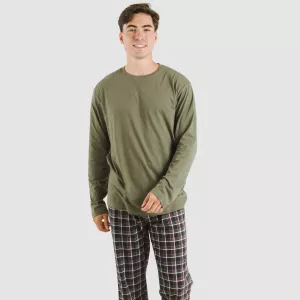 Pijama algodão homem Cuadro Frankfurt verde