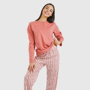 Pijama algodão Eurico marsala 2
