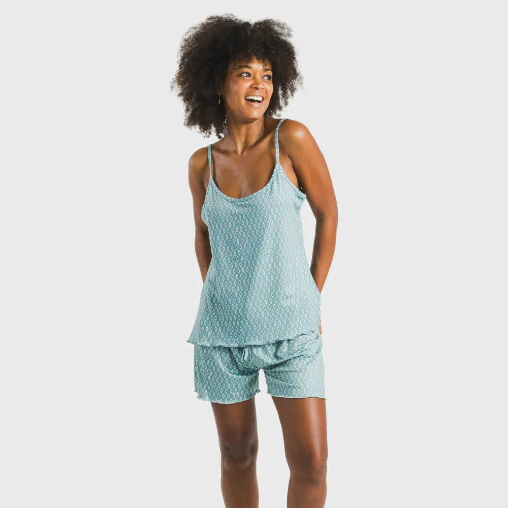 Pijama alças mulher soft Walia água marinha