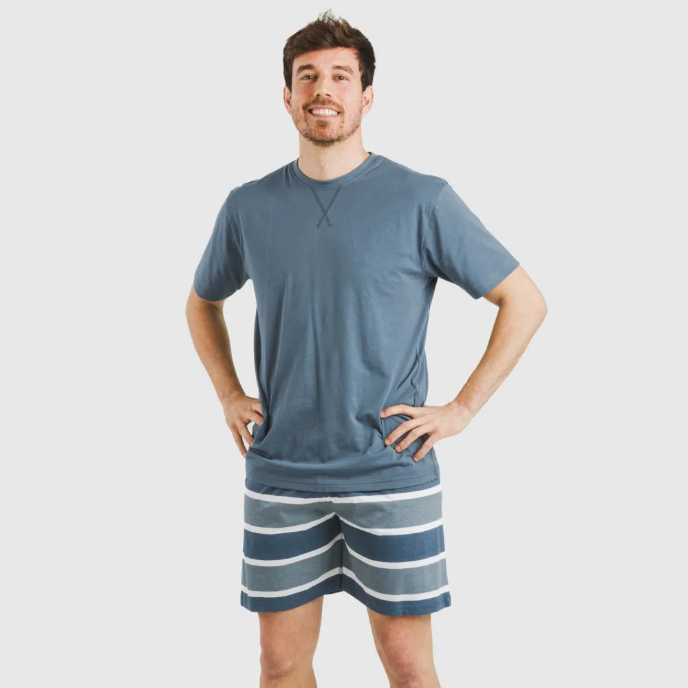 Pijama curto algodão homem Raya Alejo azul