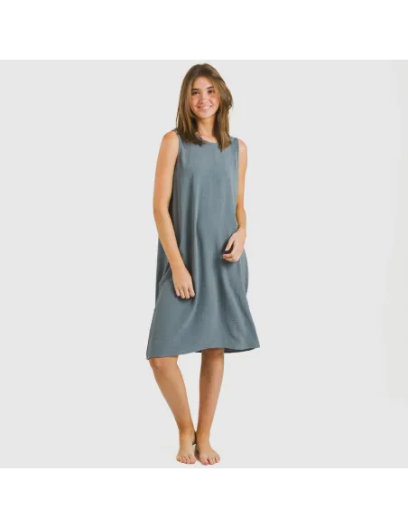 Vestido curto alças bambula liso