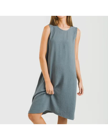 Vestido curto alças bambula liso