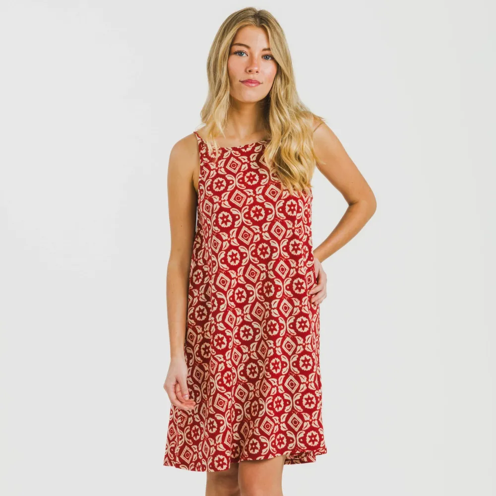 Vestido curto alças crepe Eugenia cor telha
