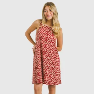 Vestido curto alças crepe Eugenia cor telha 2